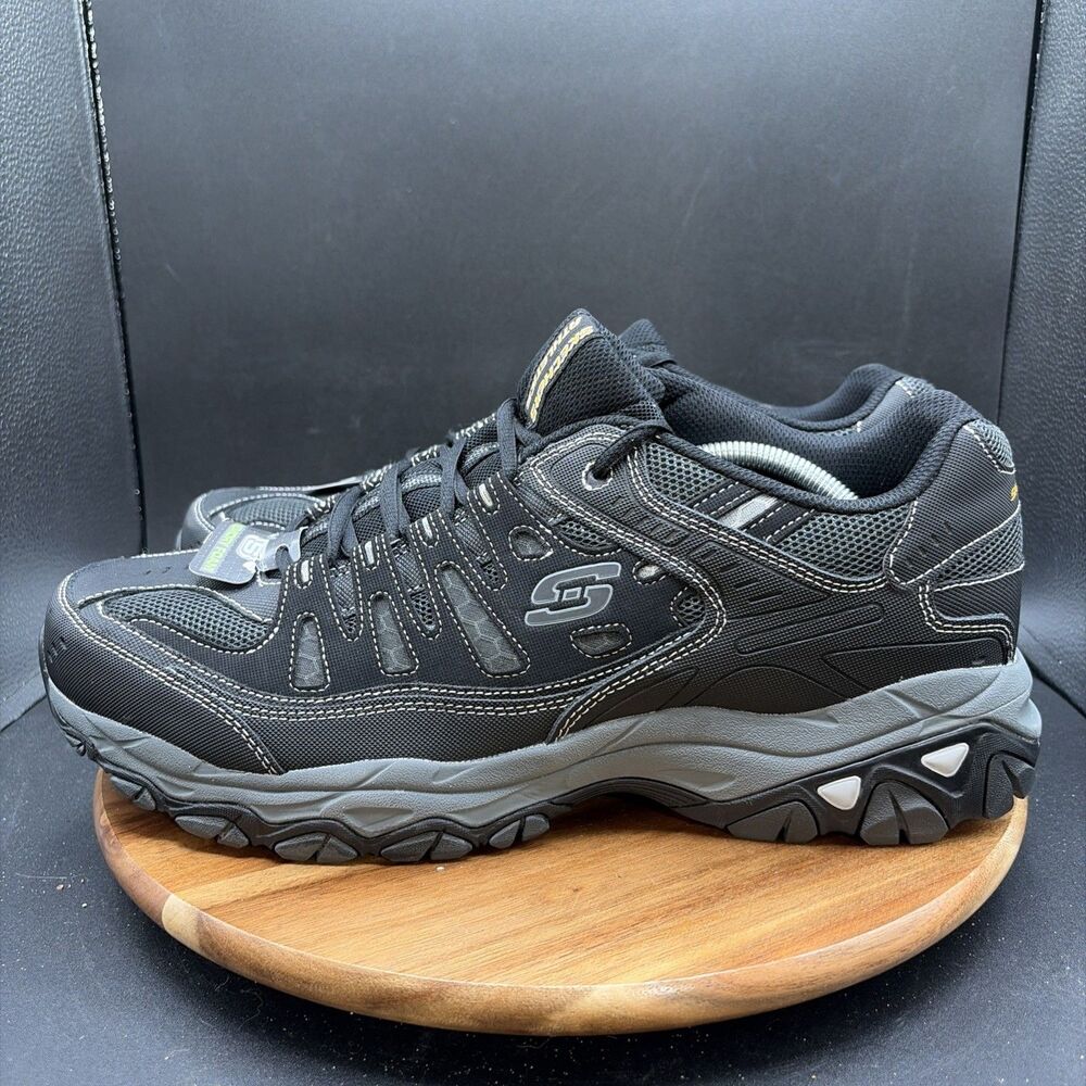 Skechers After Burn Memory Fit Mens Size 14 Shoes Black Sneakers Style 50125